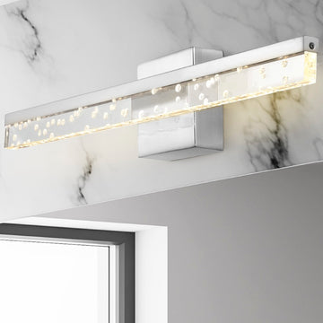 Mario Modern Contemporary 360-Degree Rotatable Iron/Seeded Acrylic Integrated LED Vanity Light